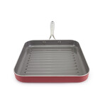 EaZy MealZ Non-Stick Square Grill PaN // 10.5″ (Red)