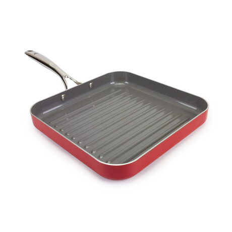 EaZy MealZ Non-Stick Square Grill PaN // 10.5″ (Red)