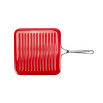 EaZy MealZ Non-Stick Square Grill Pan XL // 12″ (Red)