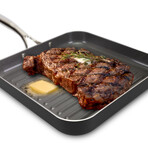 EaZy MealZ Non-Stick Square Grill PaN // 10.5″ (Red)