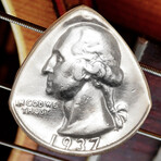 Silver Washington Quarter Coin Guitar Pick