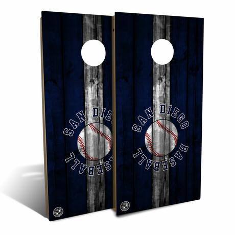 San Diego Retro Baseball Backyard // Cornhole Board Set