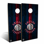 Chicago Red Blue Baseball Backyard // Cornhole Board Set