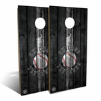 Chicago Black and White Baseball Backyard // Cornhole Board Set