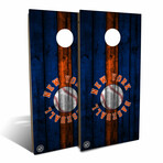 New York Blue Orange Baseball Backyard // Cornhole Board Set