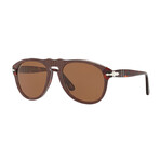 Persol // Men's Aviator Polarized Sunglasses // Brown Prince of Wales + Brown