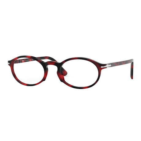 Persol // Unisex Oval "Vintage" Optical Frames // Red Grid Lenses