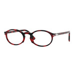Persol // Unisex Oval "Vintage" Optical Frames // Red Grid Lenses