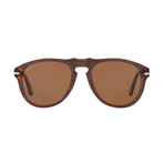 Persol // Men's Aviator Polarized Sunglasses // Brown Prince of Wales + Brown