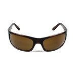 Maui Jim // Men's Peahi Polarized Wrap Sunglasses // Matte Black + HCL Bronze