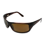 Maui Jim // Men's Peahi Polarized Wrap Sunglasses // Matte Black + HCL Bronze