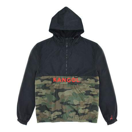 Packable Water Resistant Windbreaker // Black Camo (S)