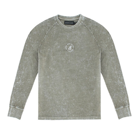 Acid Wash Long Sleeve Tee // Beige Wash (S)