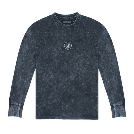 Acid Wash Long Sleeve Tee // Black Wash (S)