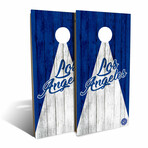Los Angeles Blue White Triangle Baseball // 4' x 2' Cornhole Board Set