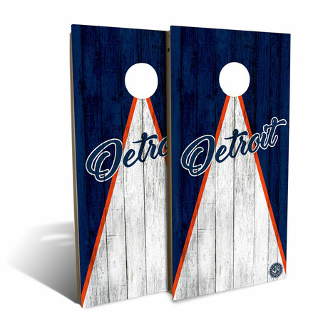 Detroit Triangle Baseball Backyard // Cornhole Board Set