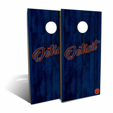 Detroit Solid Wood Baseball Backyard // Cornhole Board Set