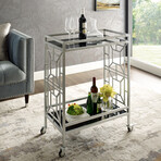 Jared Bar Cart (Silver + Black)