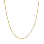 Hollow Curb Chain Necklace Real 10K Gold Bonded 925 // 2.5mm (16")