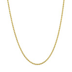 Hollow Rope Chain Necklace Real 10K Gold Bonded 925 // 2mm (16")