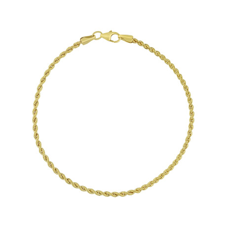 Hollow Rope Bracelet Real 1/10K Gold Bonded 925 // 2mm (8")