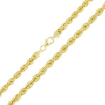 Hollow Rope Chain Necklace Real 10K Gold Bonded 925 // 2mm (16")