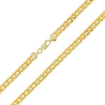 Hollow Franco Chain Necklace Real 10K Gold Bonded 925 // 2.5mm (16")