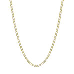 Hollow Curb Chain Necklace 2-Tone Real 10K Gold Bonded 925 // 3.5mm (16")