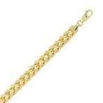 Hollow Franco Bracelet Real 10K Gold Bonded 925 // 2.5mm (7")