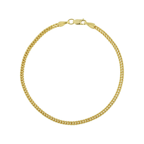 Hollow Franco Bracelet Real 10K Gold Bonded 925 // 2.5mm (7")