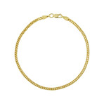 Hollow Franco Bracelet Real 10K Gold Bonded 925 // 2.5mm (7")