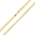 Hollow Curb Chain Necklace Real 10K Gold Bonded 925 // 2.5mm (16")