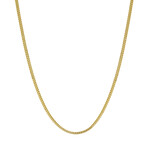 Hollow Franco Chain Necklace Real 10K Gold Bonded 925 // 2.5mm (16")