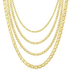 Hollow Mariner Chain Necklace Real 10K Gold Bonded 925 // 2.5mm (24")