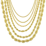 Hollow Rope Chain Necklace Real 10K Gold Bonded 925 // 2mm (16")