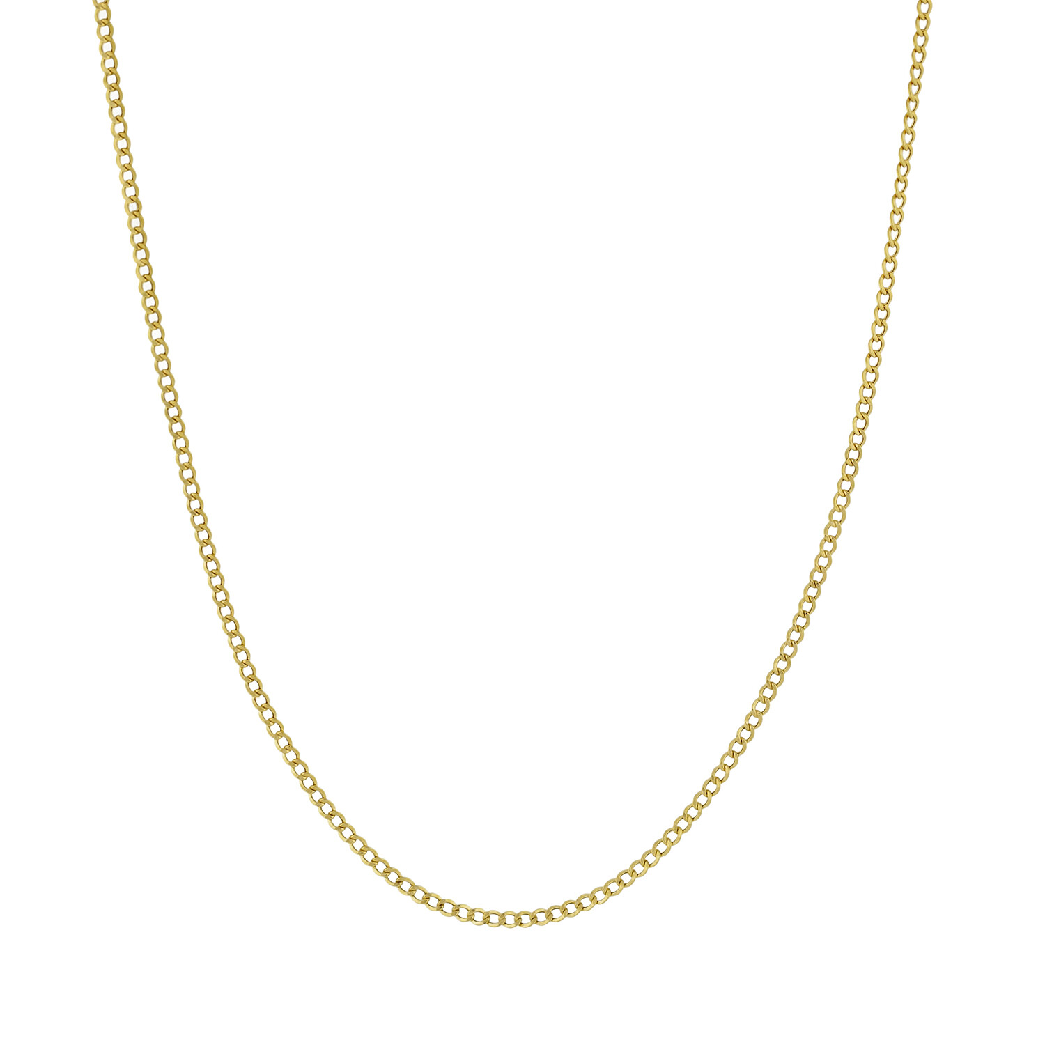 Hollow Curb Chain Necklace Real 10K Gold Bonded 925 5mm 20 Karrat Luxe Touch of Modern
