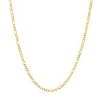 Hollow Figaro Chain Necklace Real 10K Gold Bonded 925 // 5mm (20")