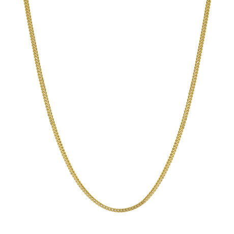 Hollow Franco Chain Necklace Real 10K Gold Bonded 925 // 5.5mm (20")