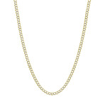 Hollow Curb Chain Necklace 2-Tone Real 10K Gold Bonded 925 // 5mm (20")