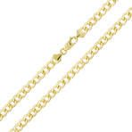 Hollow Curb Chain Necklace Real 10K Gold Bonded 925 // 8.5mm (20")