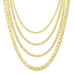 Hollow Mariner Chain Necklace Real 10K Gold Bonded 925 // 3.5mm (16")