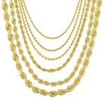 Hollow Rope Chain Necklace Real 10K Gold Bonded 925 // 6mm (18")