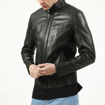 Jumbo Leather Jacket // Green (M)