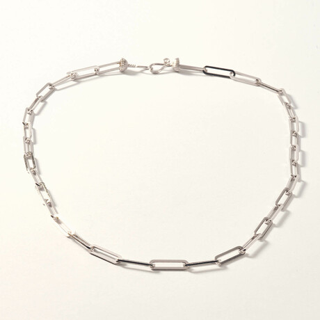 Sterling Silver Paper Clip Chain Necklace