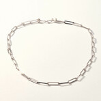 Sterling Silver Paper Clip Chain Necklace