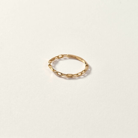 14K Gold Reverse Chain Ring (Ring Size: 5)