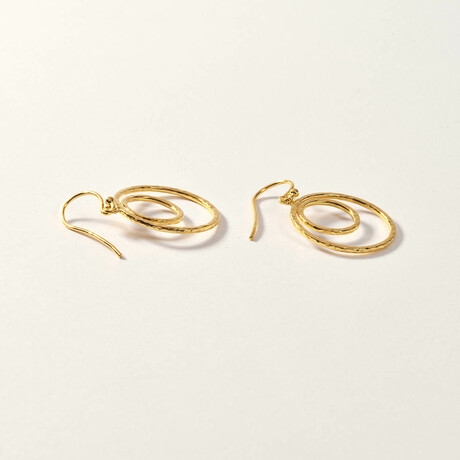 Gold Vermeil Double Hoop Dangle Earring