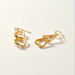 Gold Vermeil Double Hoop Twisted Dangle Earring
