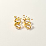 Gold Vermeil Double Hoop Twisted Dangle Earring
