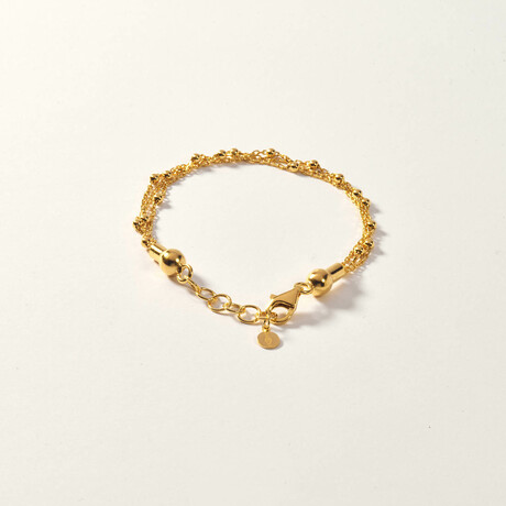 Gold Vermeil Triple Layered Chain Bracelet